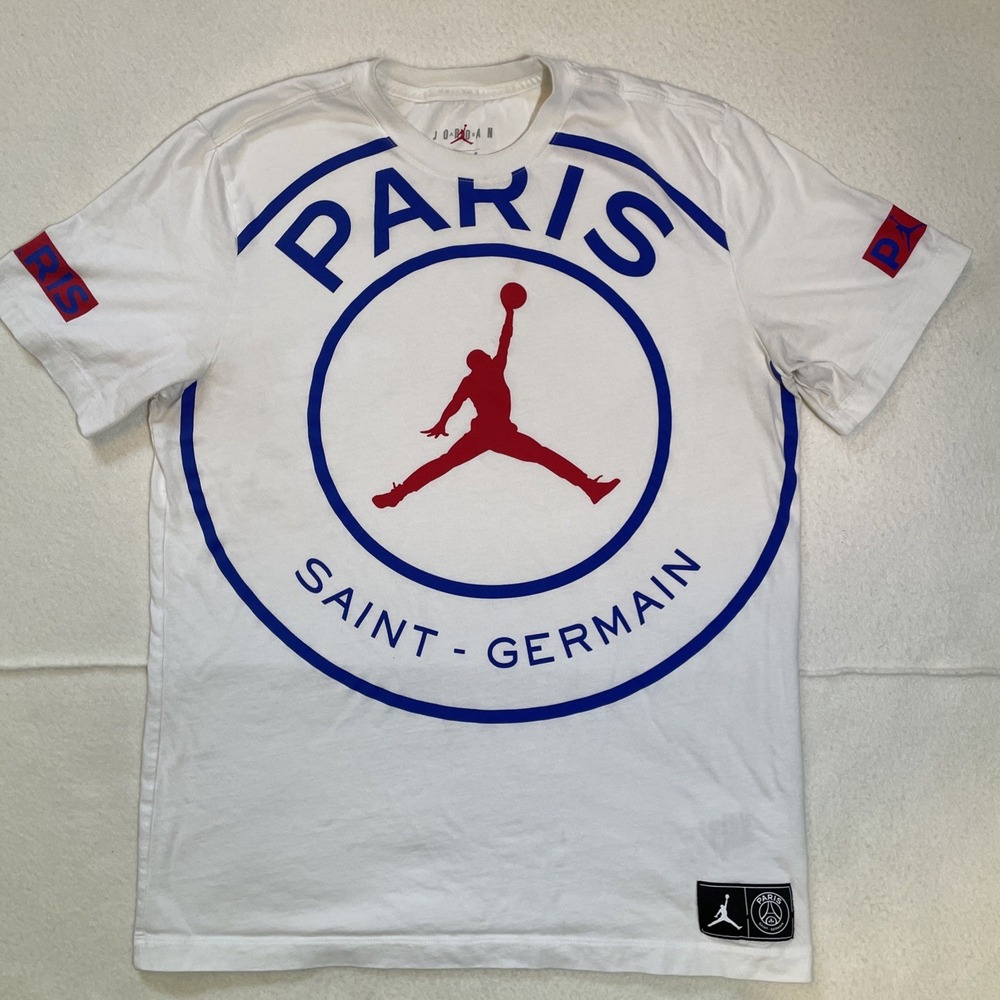 Air Jordan‎ Paris Saint-Germain T-Shirt PSG White Basketball Nike Men's Size M